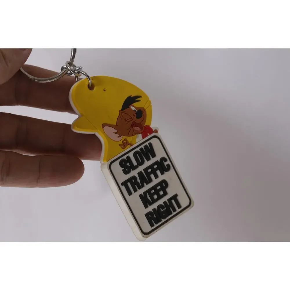 1996 Warner Bros Speedy Gonzales Keychain Slow Traffic Keep Right 260721-WH 177